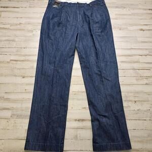 Roundtree & Yorke Dark Indigo Dressy Denim Jeans Men's 38x34 NEW w/ Tags